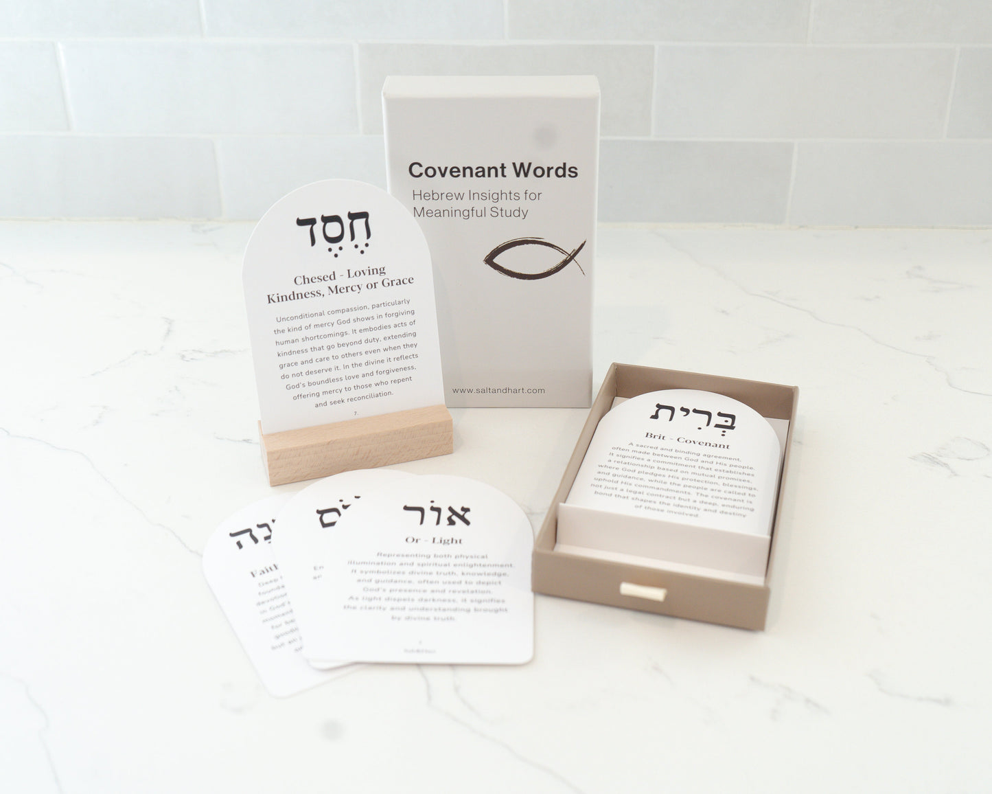 Spiritual Growth Hebrew Study Tools, set of 54 cards for each week of Hebrew words with definitions in English for enhancing your scripture study.