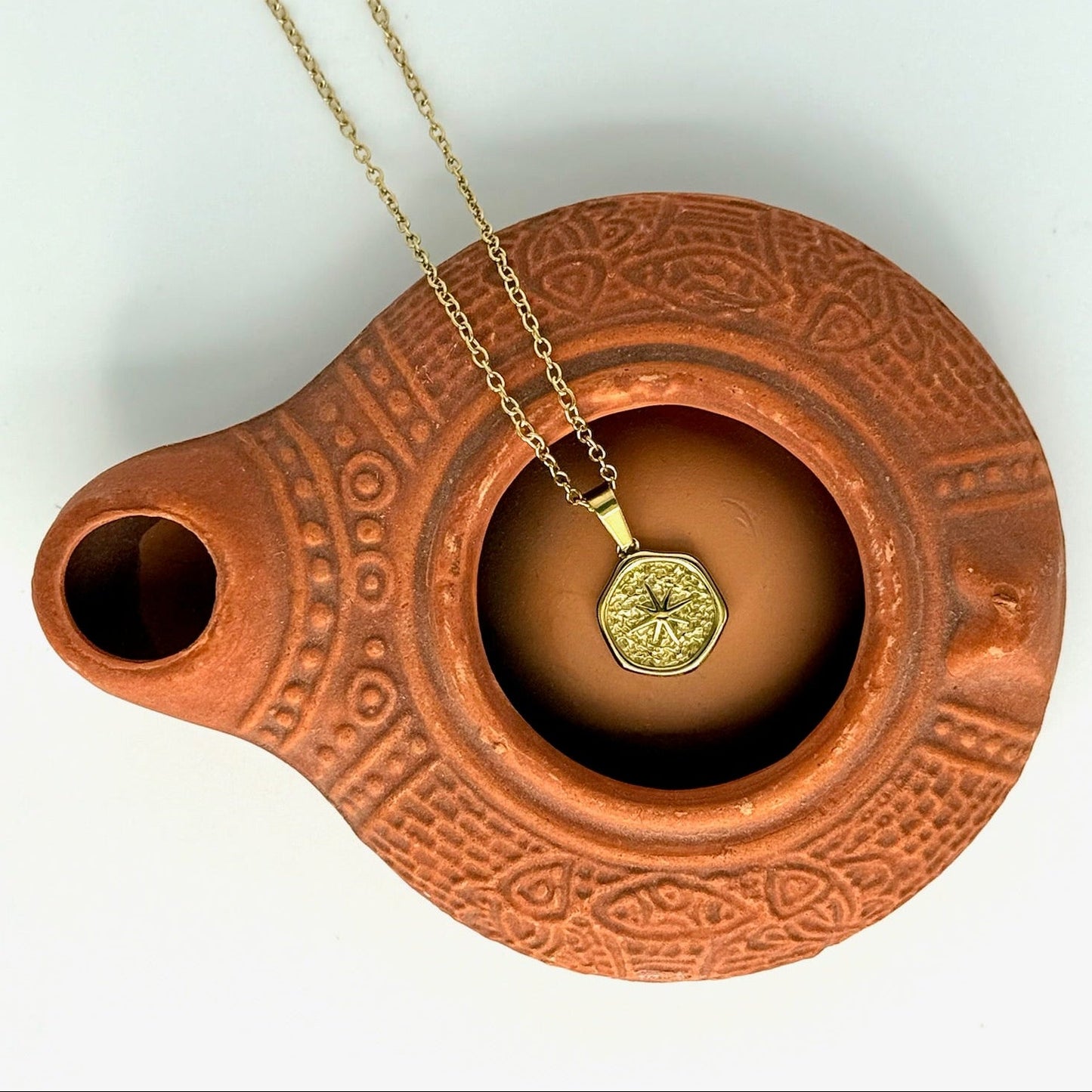 Dainty Christmas Star necklace symbolizing the Star of Bethlehem, a daily reminder to look toward Christ.

Elegant gold or silver star pendant inspired by the wise men’s journey, guiding hearts toward Jesus.