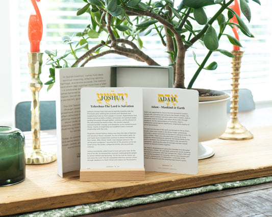 Christian devotional cards highlighting Old Testament names and meaning

Old Testament people cards for Bible study, prayer, and teaching resources