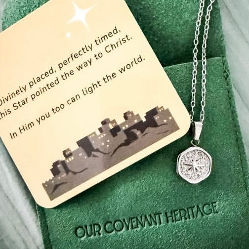 Dainty Christmas Star necklace symbolizing the Star of Bethlehem, a daily reminder to look toward Christ.