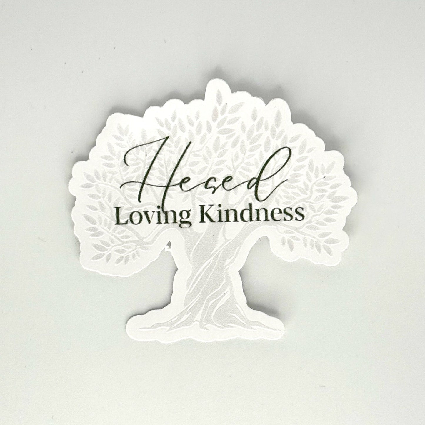 Waterproof Hesed sticker featuring the Tree of Life design.