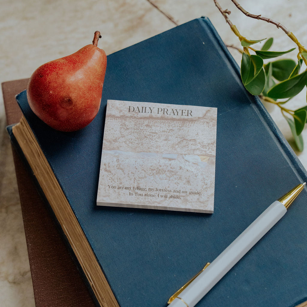 Western Wall Prayer Sticky Note Pad in a compact 3x3 size with space for writing names and intentions. 