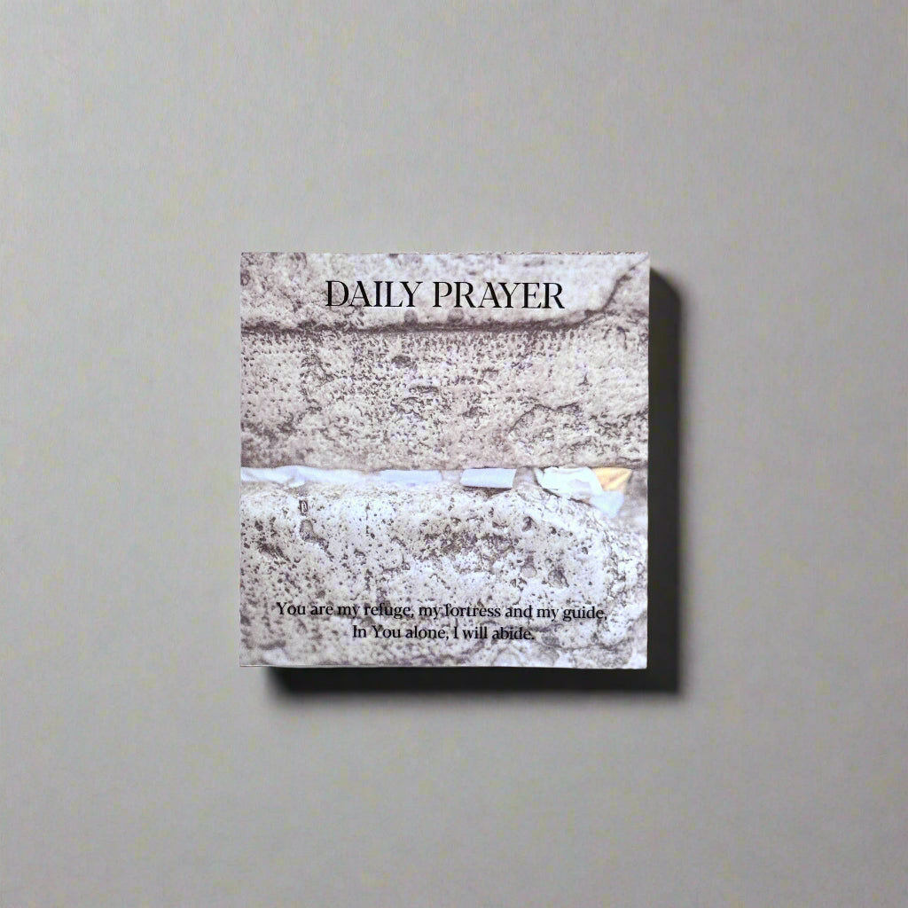 "Western Wall Prayer Sticky Note Pad in a compact 3x3 size with space for writing names and intentions. Sticky notes for daily prayer, featuring a clean design inspired by the Western Wall in Jerusalem.